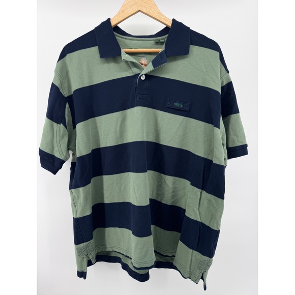 Orvis Other - Orvis Polo Shirt Mens XL Green Blue Striped Pique Fly Fishing Outdoor